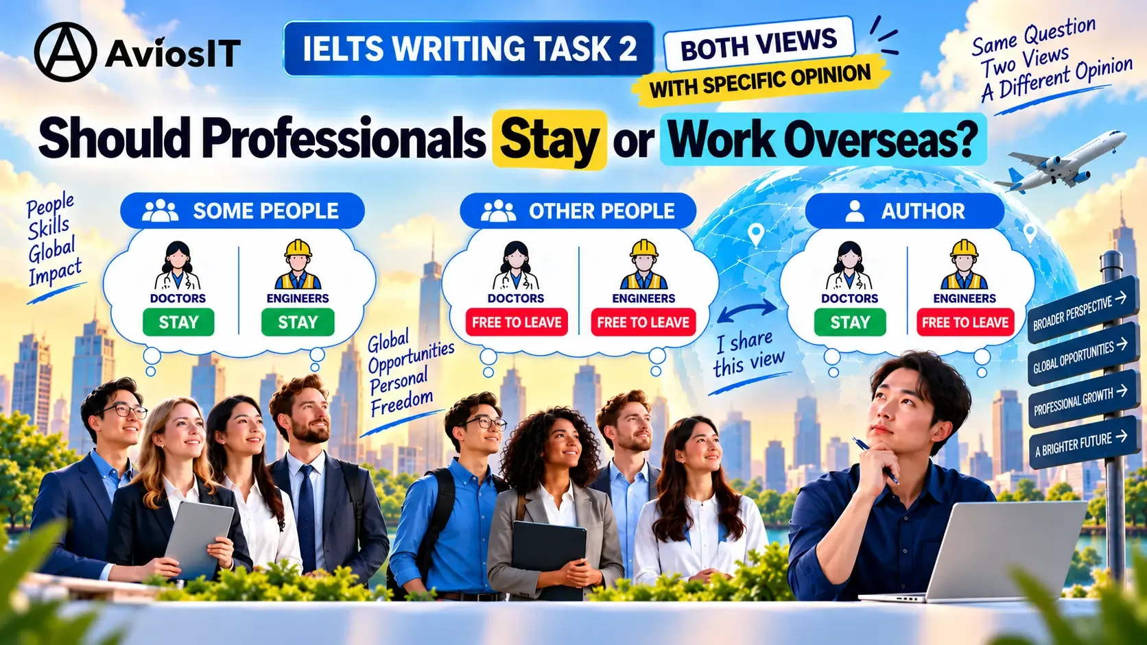 Both Views With Specific Opinion - An IELTS Writing Task 2 sample essay discussing both views and presenting a specific, differentiated personal opinion