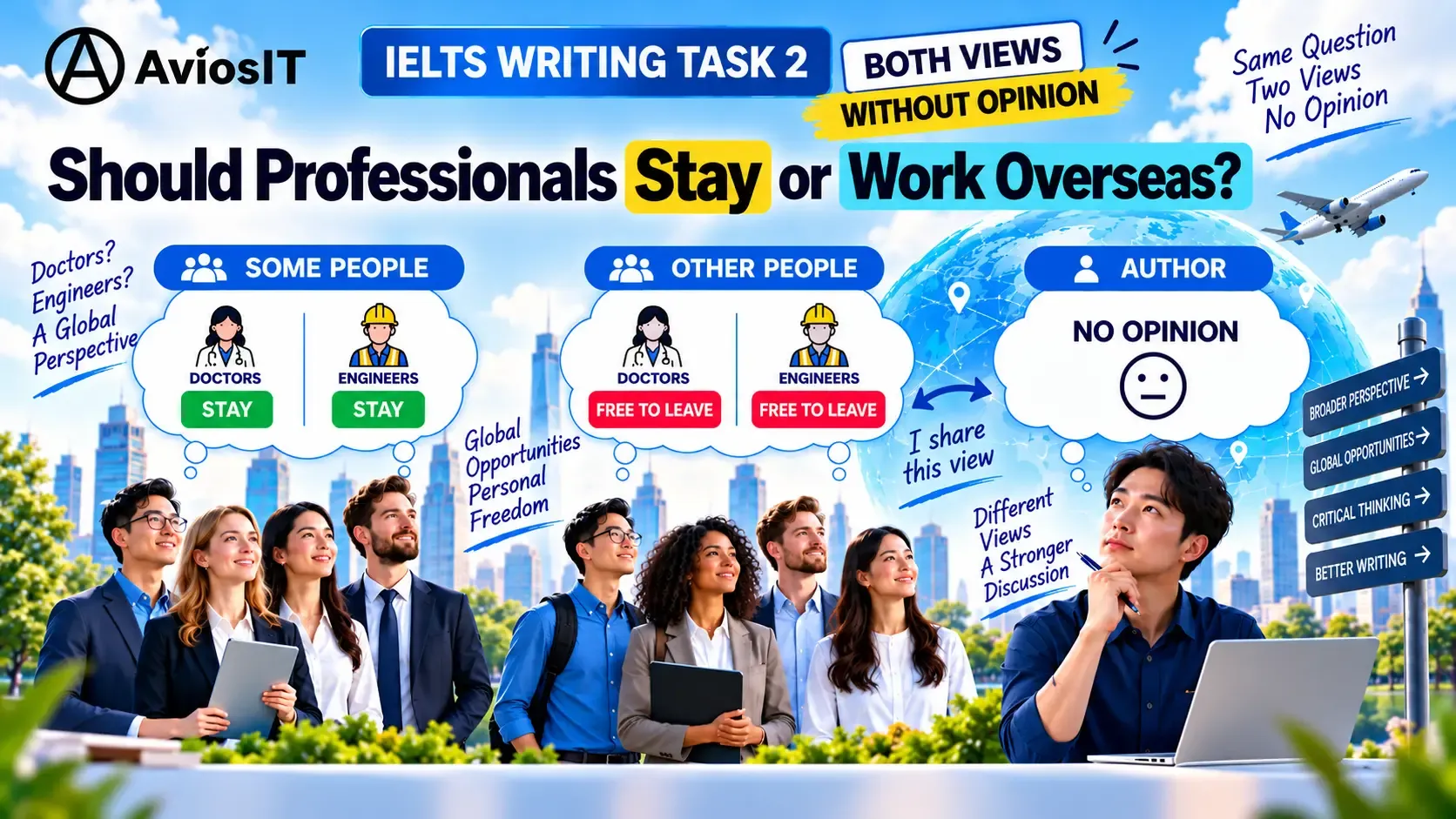 Both Views Without Opinion - An IELTS Writing Task 2 sample essay discussing both views without expressing a personal opinion
